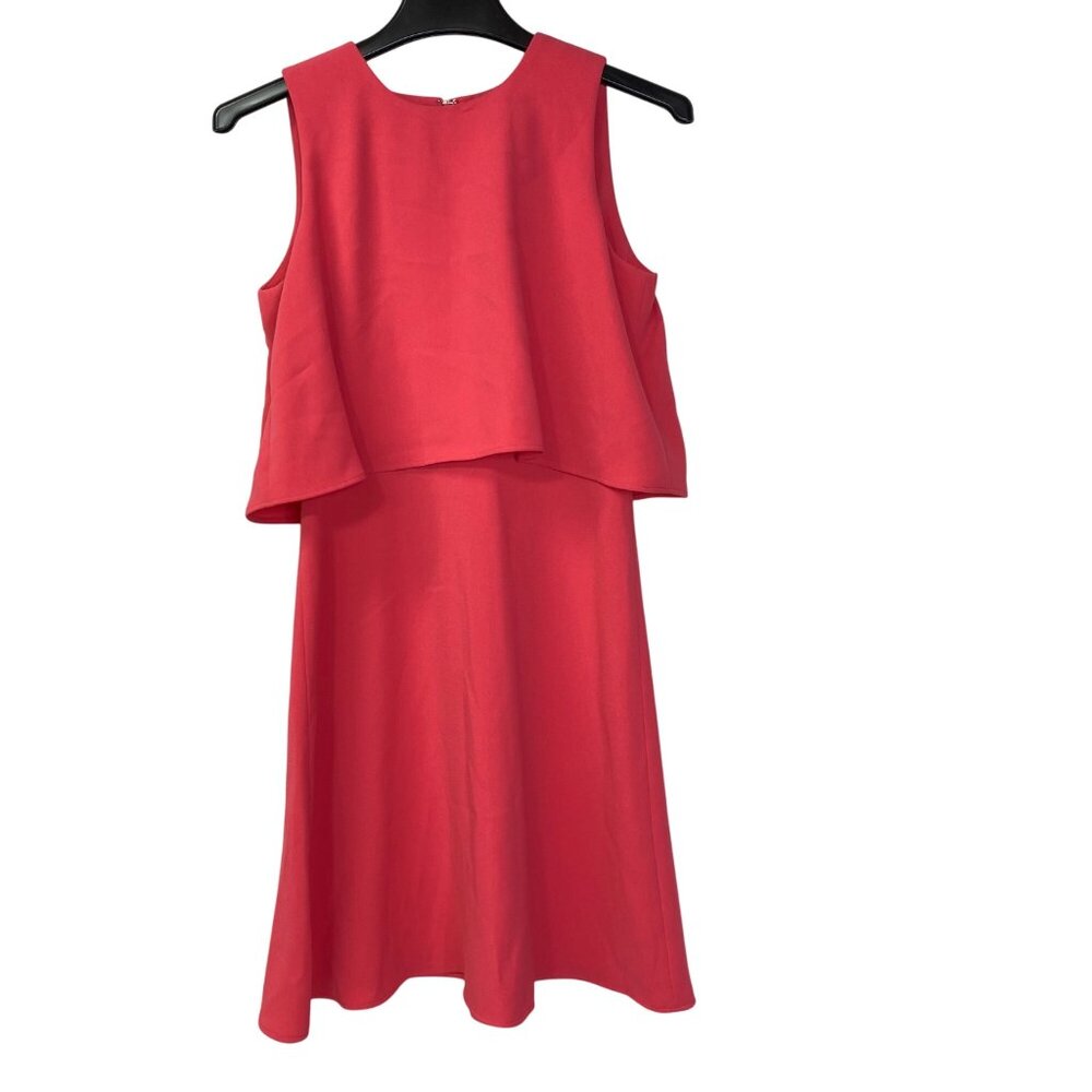 Calvin Klein Womens Sleeveless Layered Bright Coral Dress Size 2